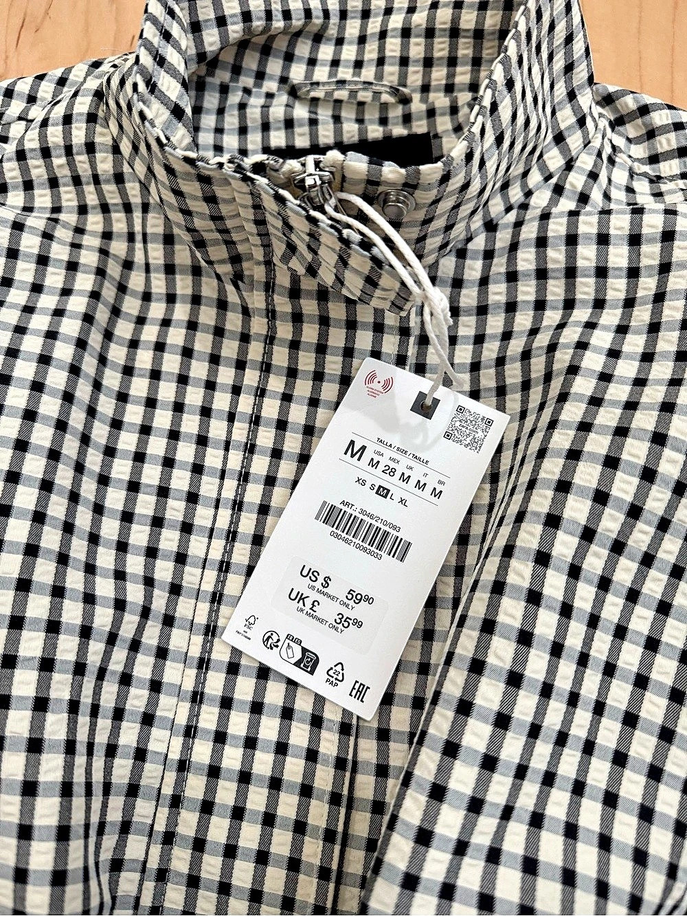 ZARA Plaid Funnelneck jacket - Picture 3 of 4